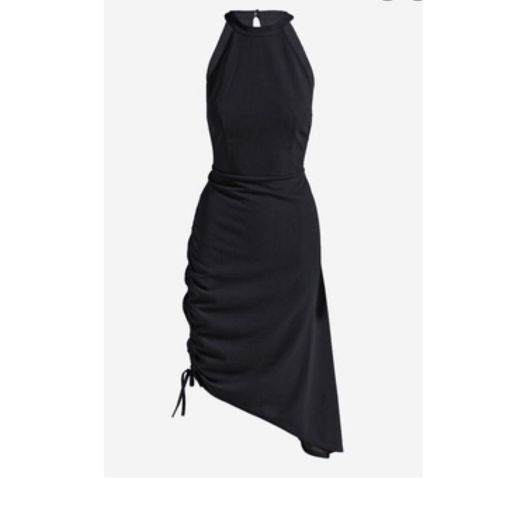 Shoedazzle Halter Ruched Black Dress Size Xl